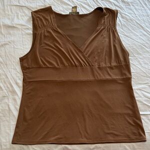 Van Heusen Sleeveless V-Neck Tank Top in Brown